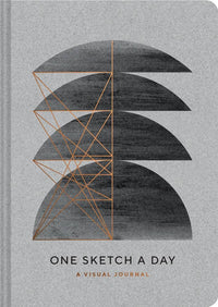 Gray book titled 'One Sketch a Day: A Visual Journal' with geometric design on cover