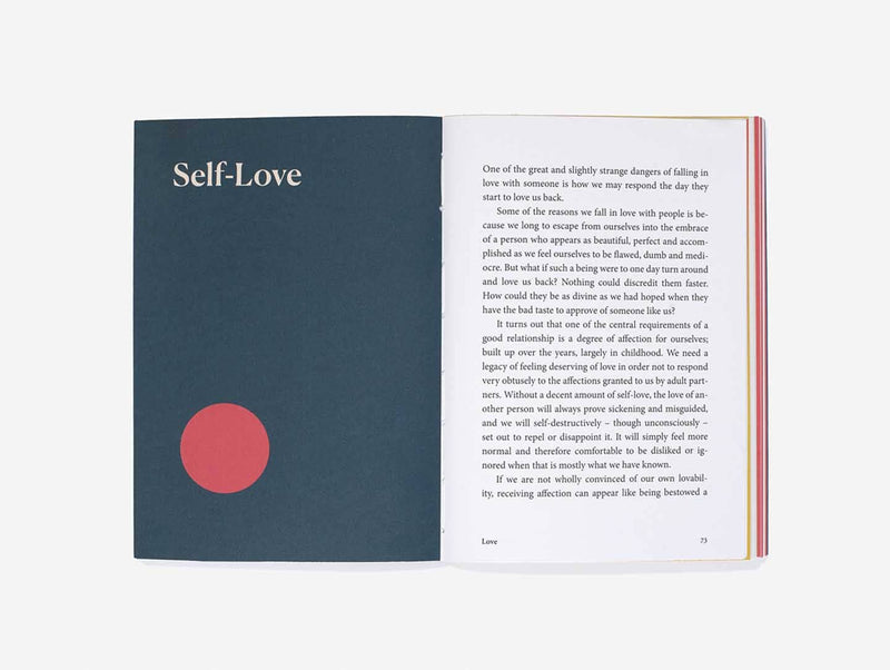 Open book with 'Self-Love' chapter on a white background