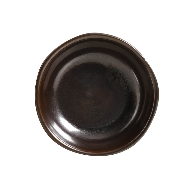 Dark ceramic bowl on a white background