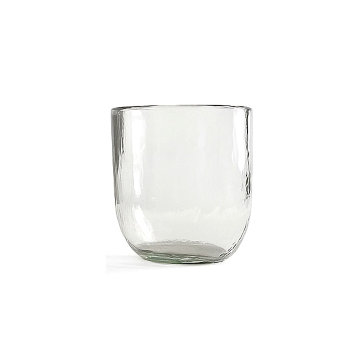 Clear glass vase on a white background