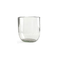 Clear glass vase on a white background