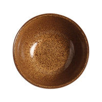 Brown ceramic bowl on a white background