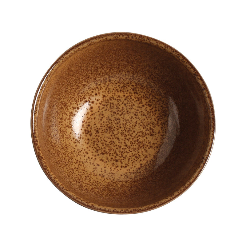 Brown ceramic bowl on a white background