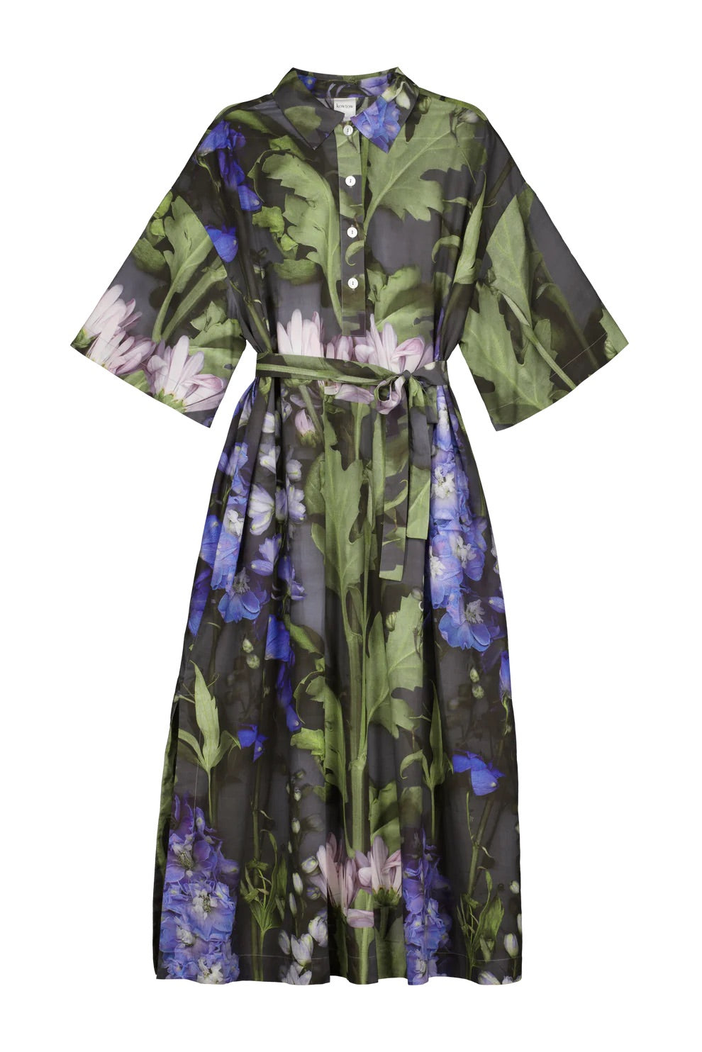 Kowtow Clothing Bloom Dress Delphinium Print 