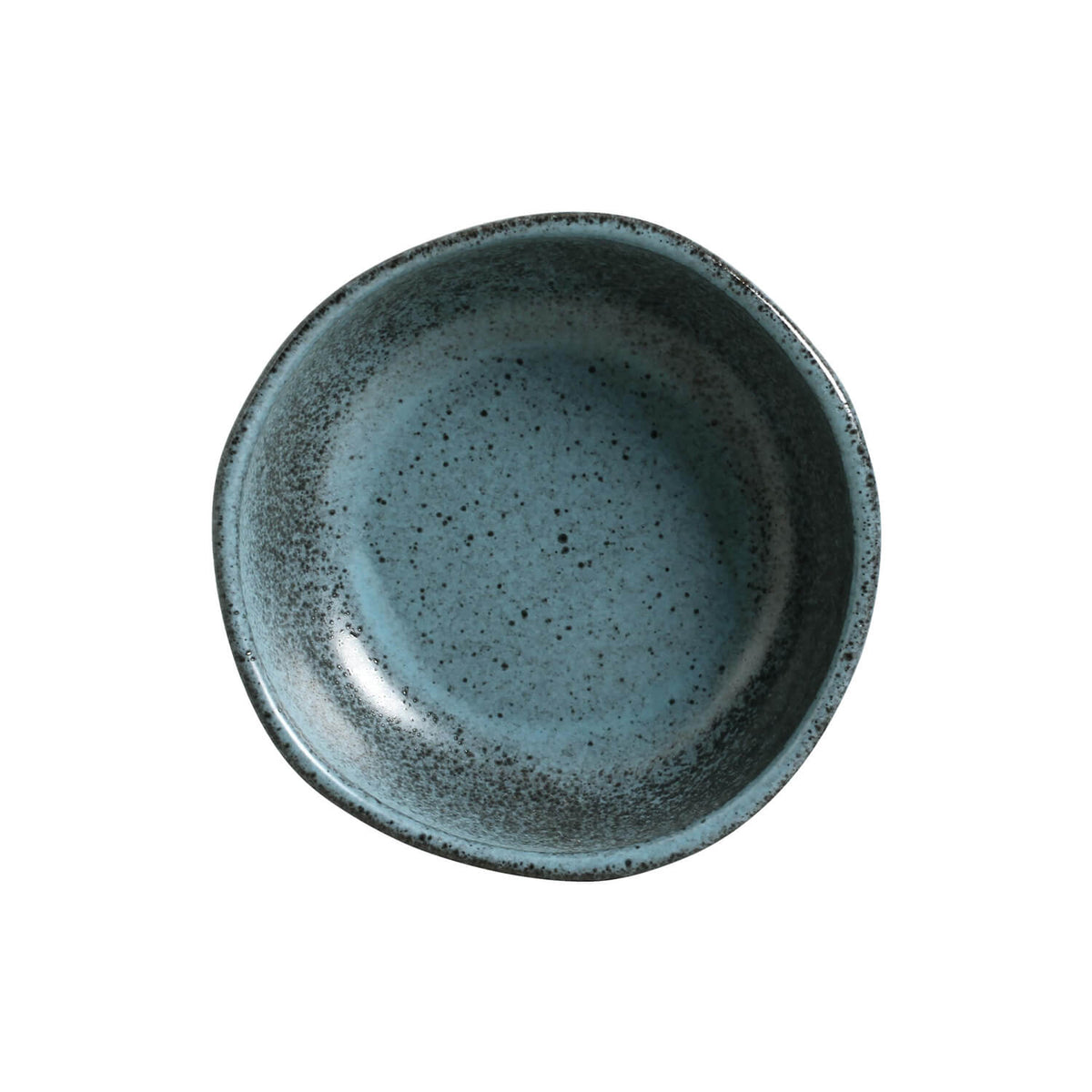 Blue ceramic bowl on a white background