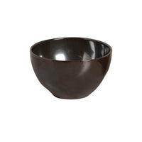 Black ceramic bowl on a white background