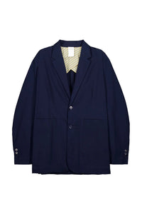 Navy blue blazer on a white background