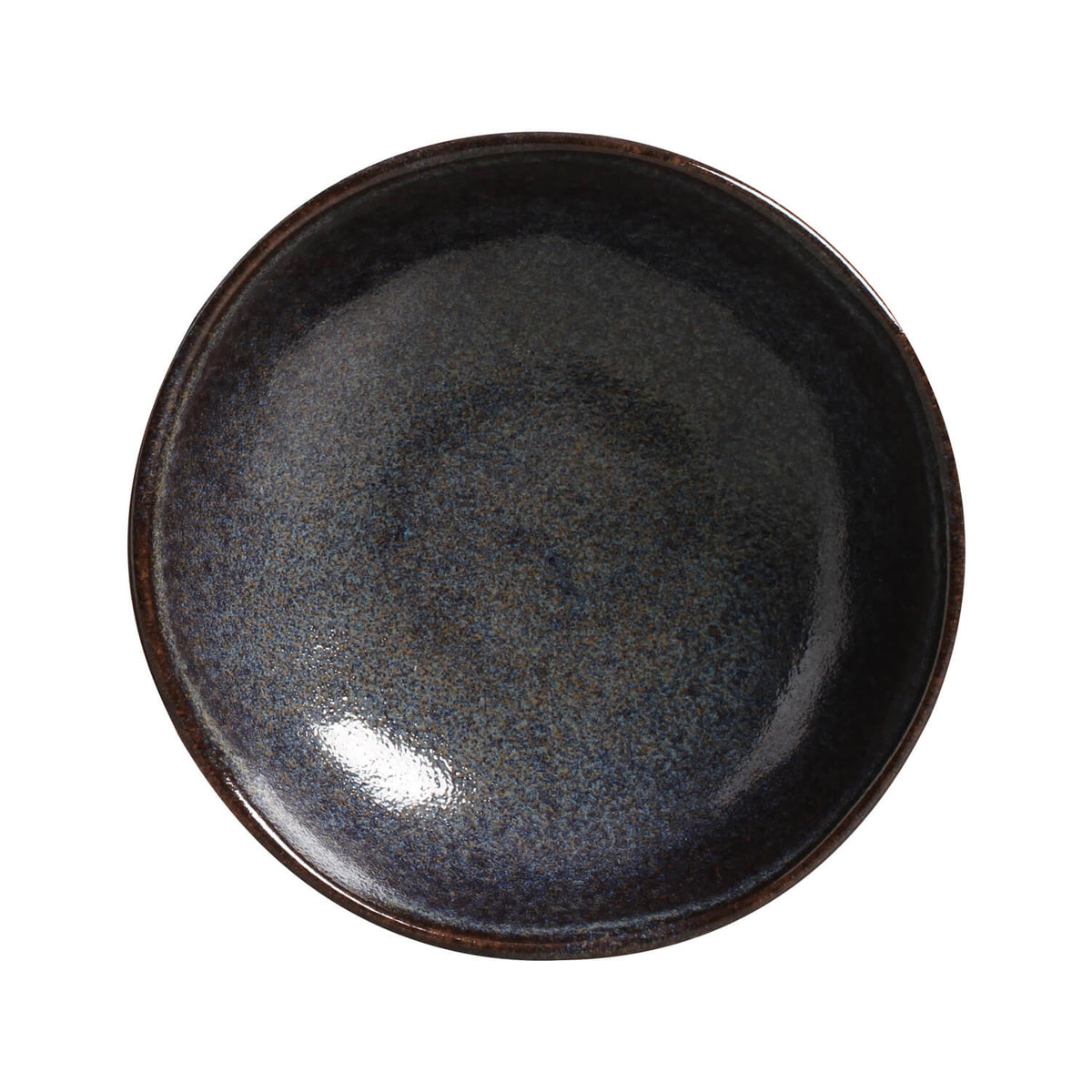 Dark gray ceramic bowl on a white background