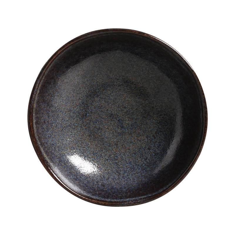 Dark gray ceramic bowl on a white background