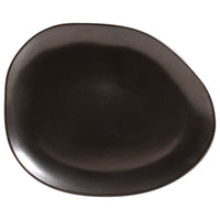 Black ceramic plate on a white background