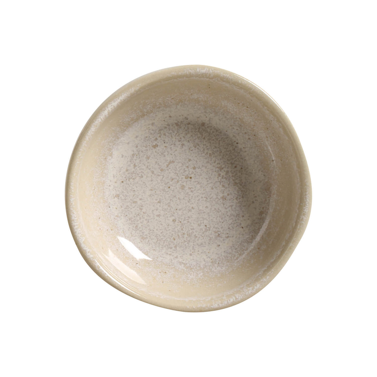 Beige ceramic bowl on a white background