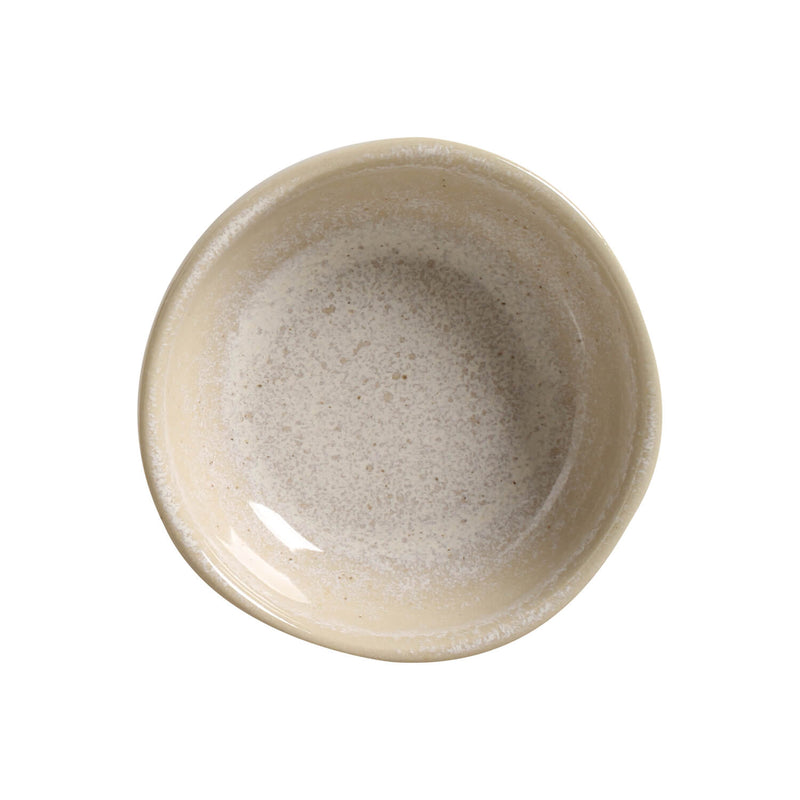 Beige ceramic bowl on a white background