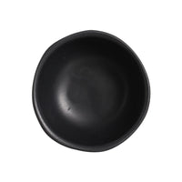 Black ceramic bowl on a white background