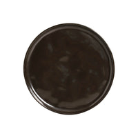 Dark ceramic plate on a white background