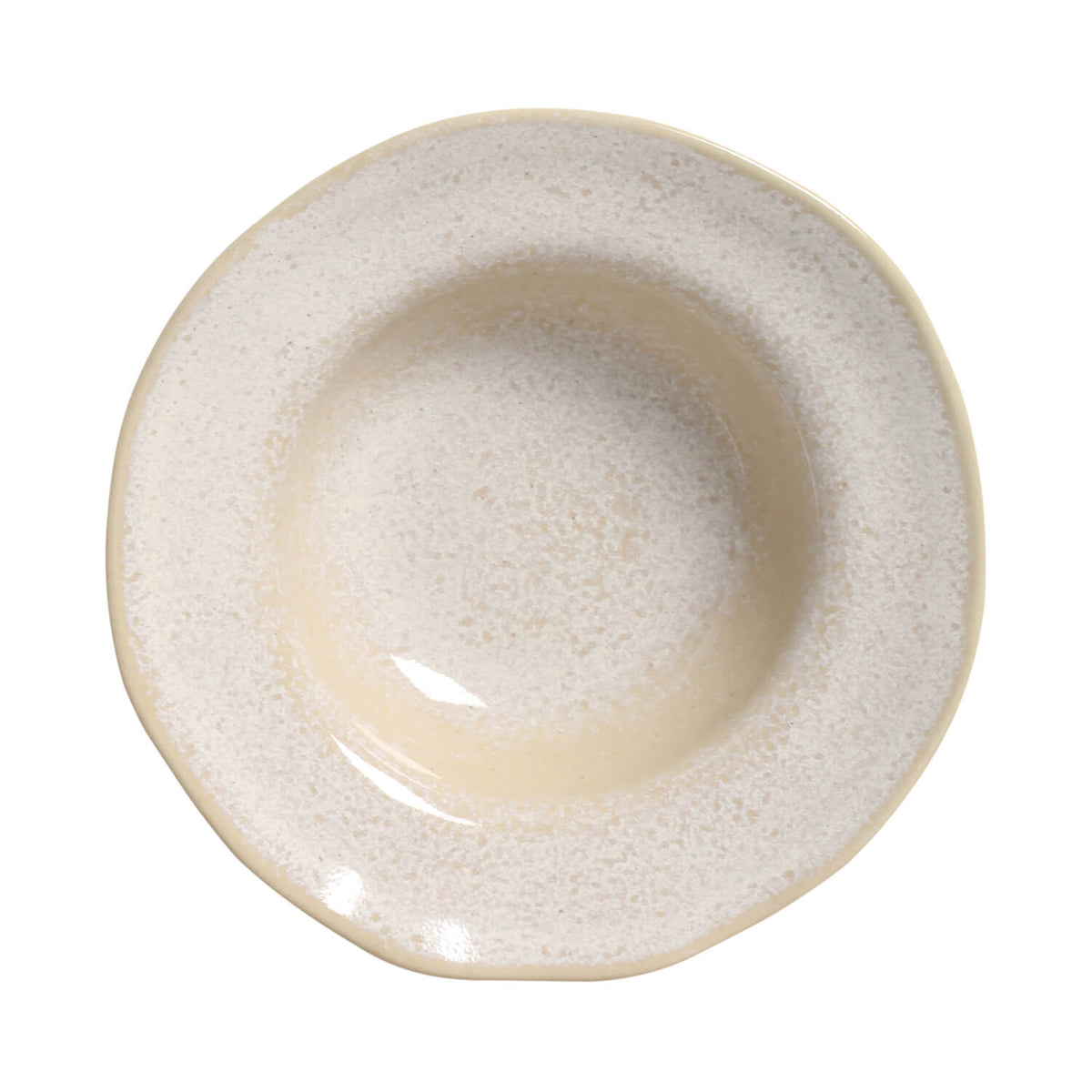 Beige ceramic bowl on a white background