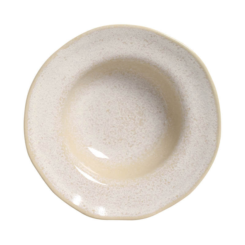 Beige ceramic bowl on a white background