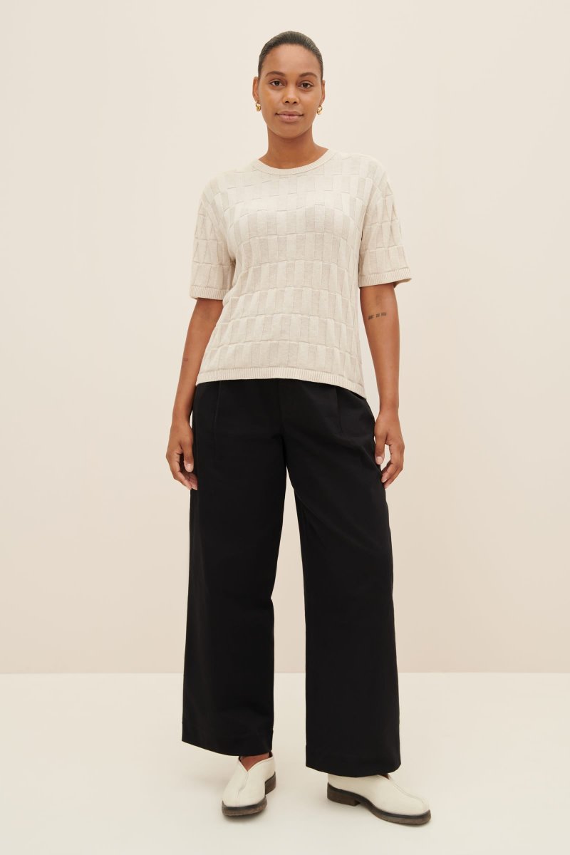 Kowtow Etch Tee Light Marle Knit