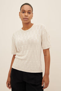 Kowtow Etch Tee Light Marle Knit