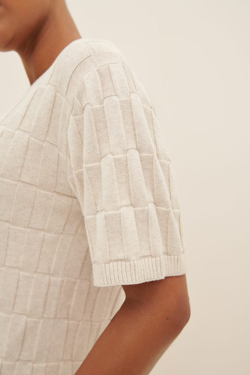 Kowtow Etch Tee Light Marle Knit