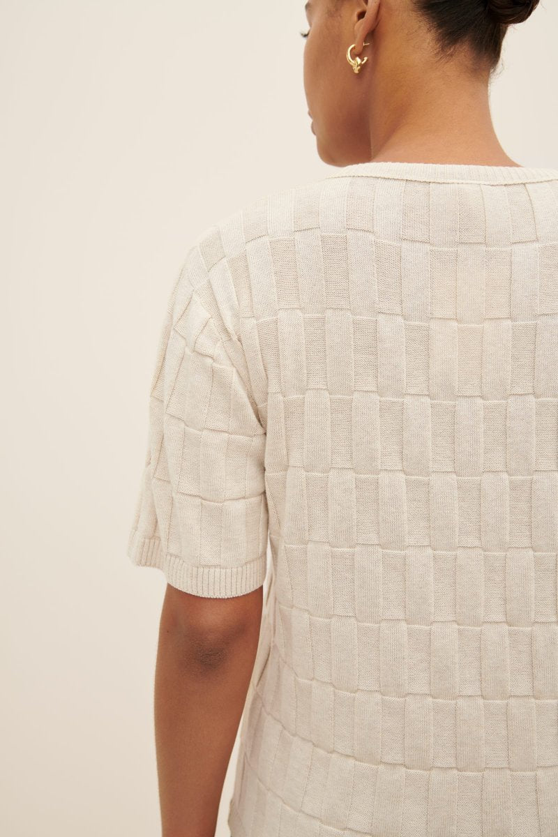 Kowtow Etch Tee Light Marle Knit