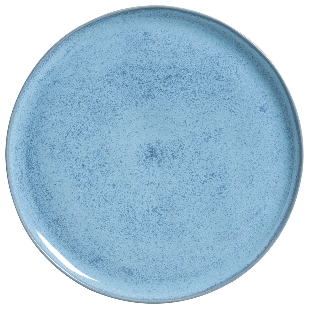 Blue ceramic plate on a white background