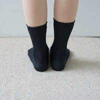 Nishiguchi Kutsushita Linen Ribbed Socks Charcoal