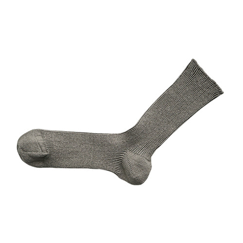 Nishiguchi Kutsushita Linen Ribbed Socks Irish Gray