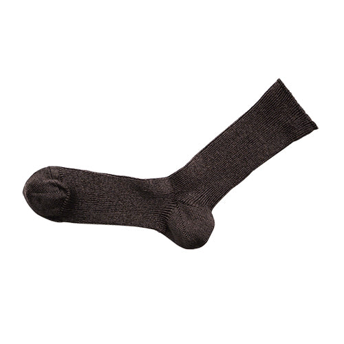 Nishiguchi Kutsushita Linen Ribbed Socks Mocha Brown