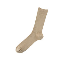 Nishiguchi Kutsushita Giza Cotton Ribbed Socks Beige