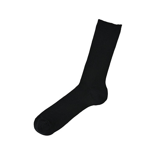 Nishiguchi Kutsushita Giza Cotton Ribbed Socks Black