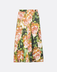 Floral patterned skirt on a white background