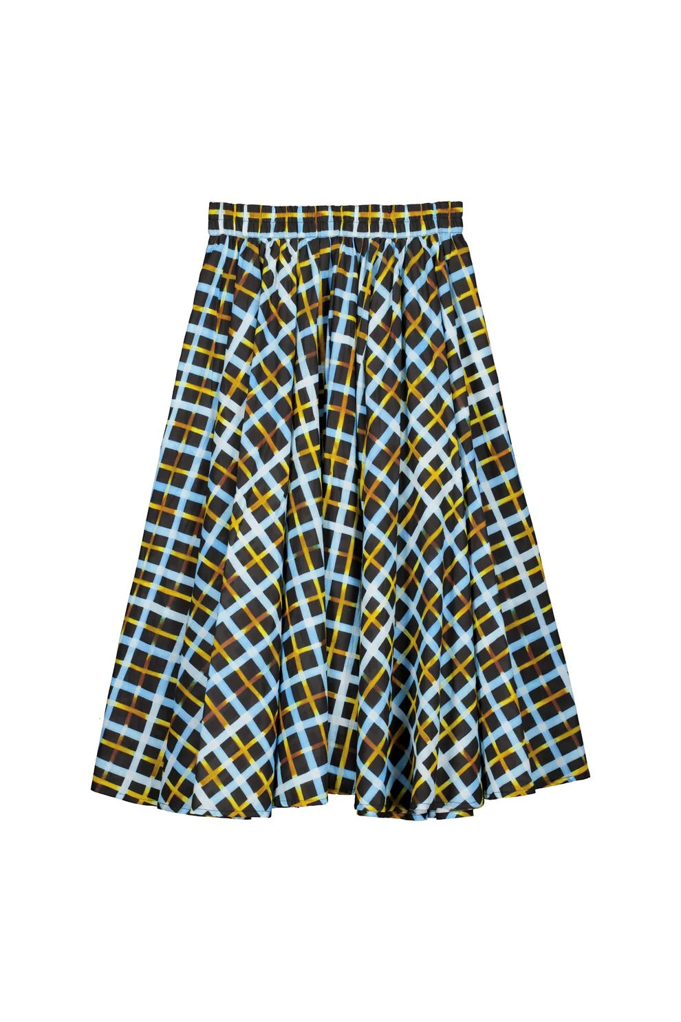 Plaid patterned skirt on a white background