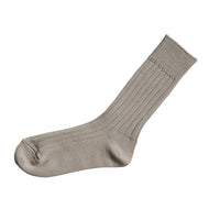 Grey cotton sock on white background