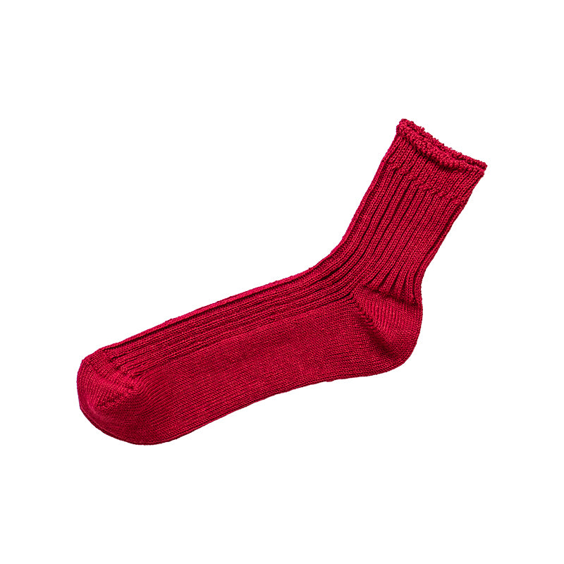 Red ankle sock on a white background