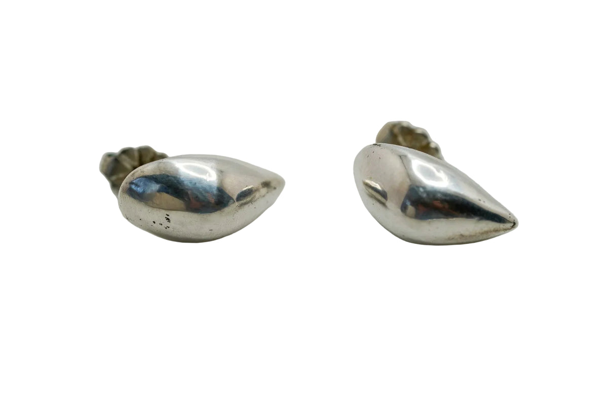 Sterling Silver stud earrings on a white background