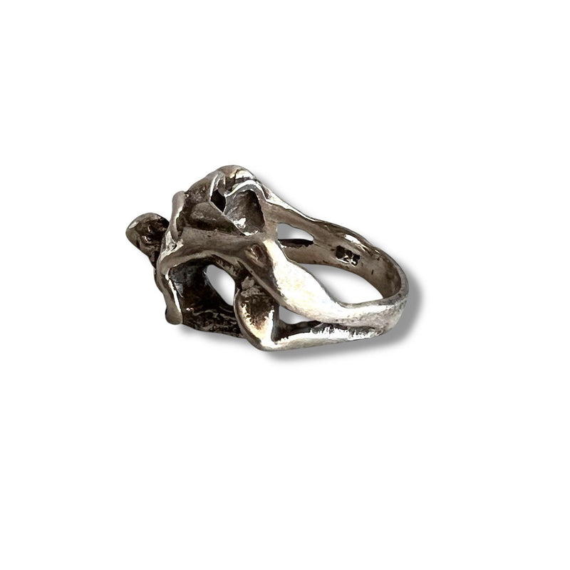 Vintage Sterling Silver brutalist abstract ring