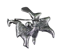Silver Abstract Brutalist Brooch on a white background