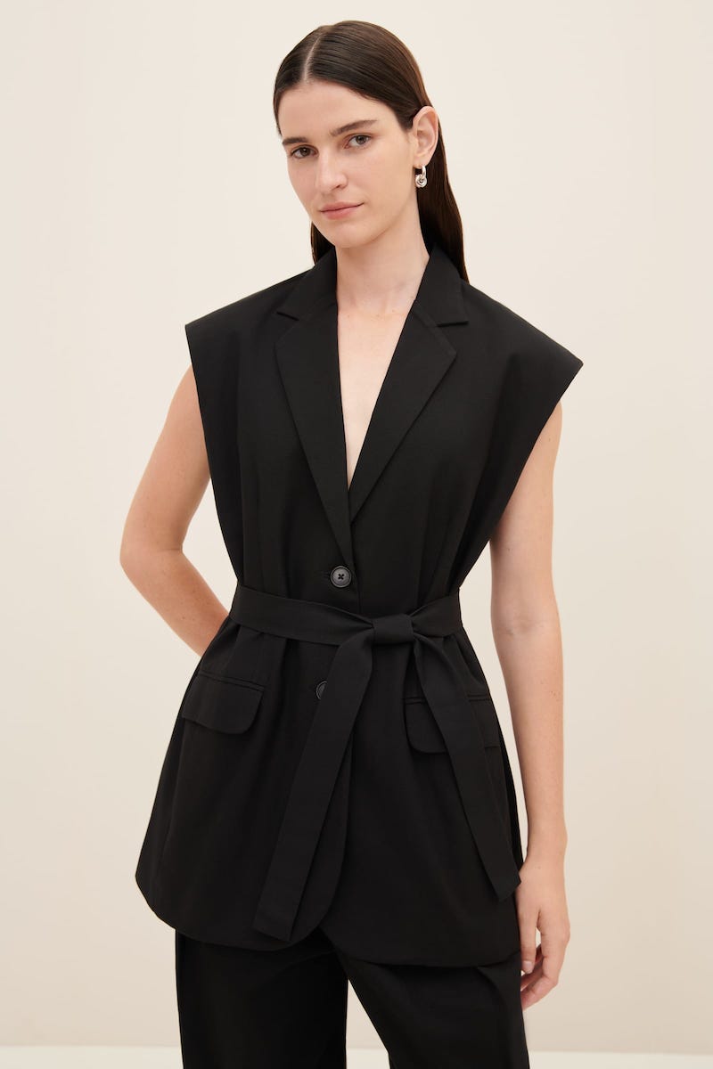 Kowtow Lena Blazer Vest Black