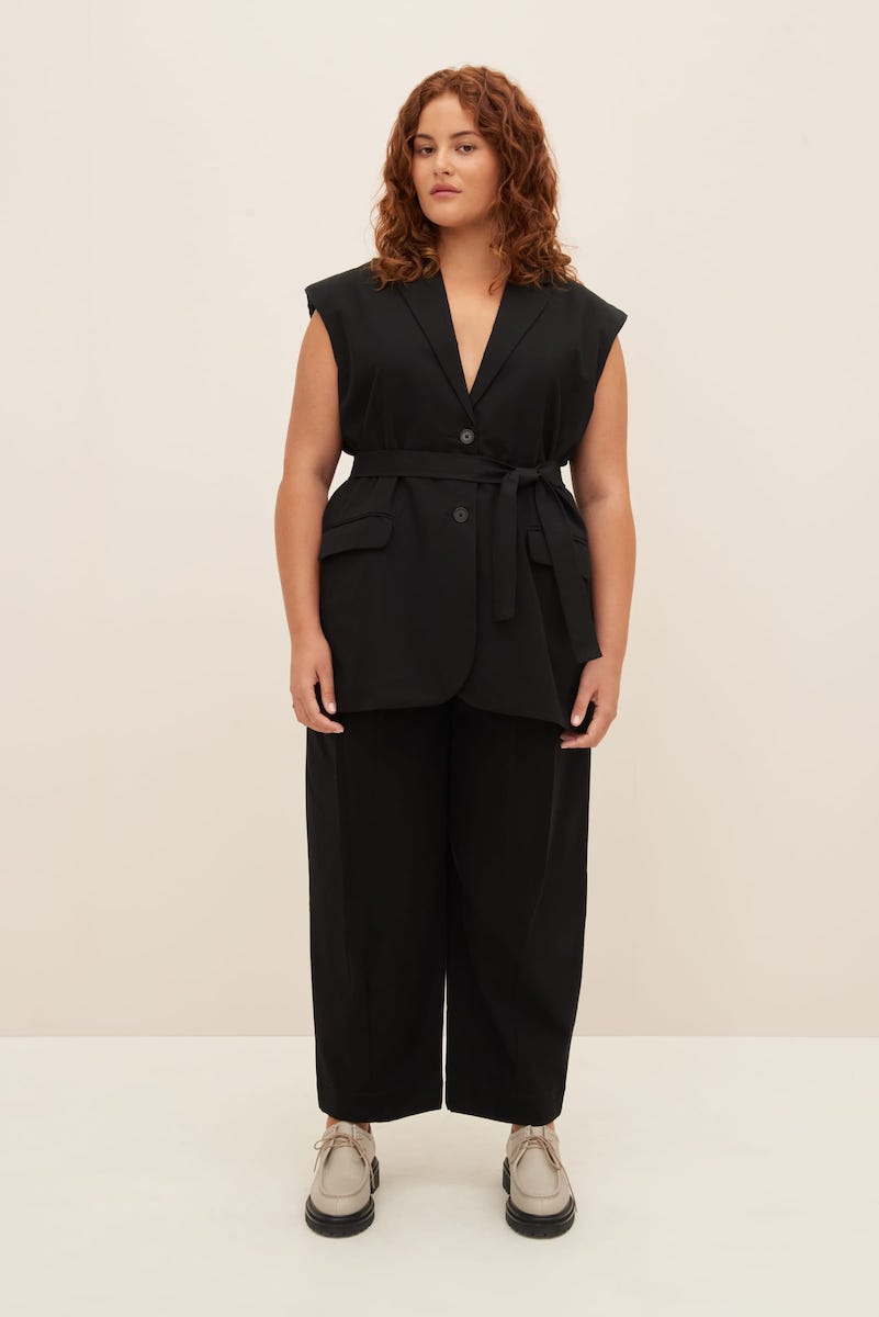 Kowtow Lena Blazer Vest Black