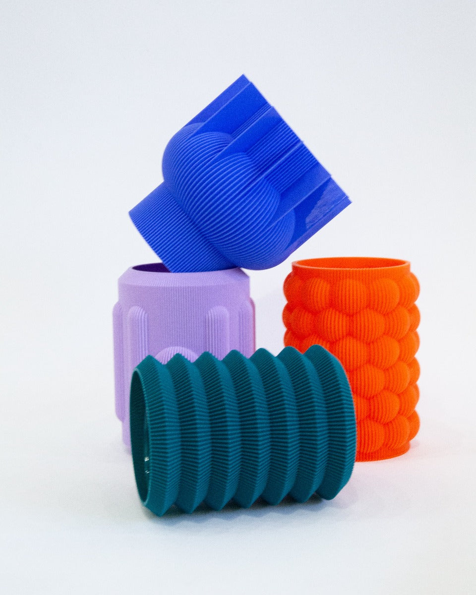 UAU Project 3D Print S_Vases 06 Turquoise
