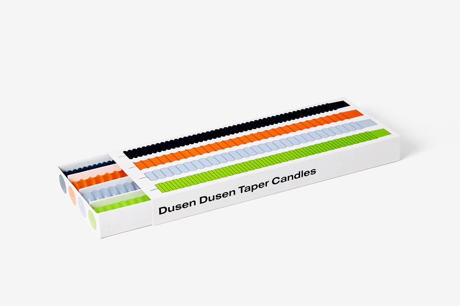 Dusen Dusen Areaware Set of 4 Taper Candles Multicolored