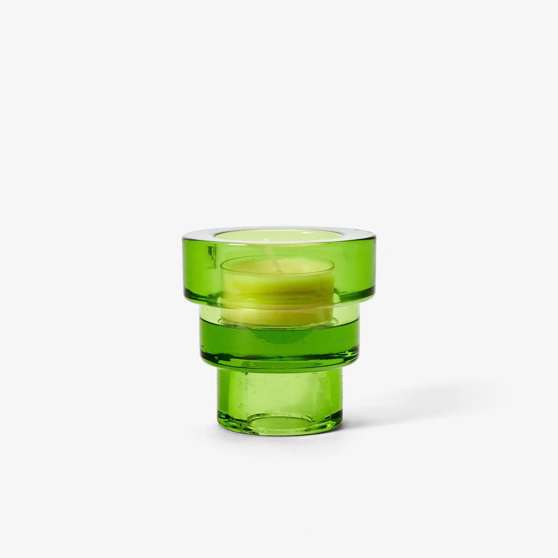 Areaware Terrace Candle Holder Green Glass